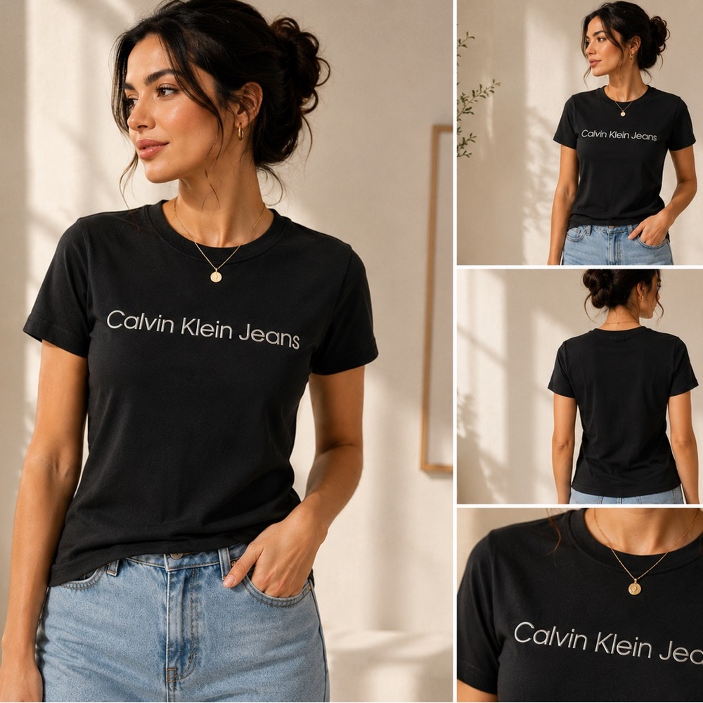 Calvin Klein Jeans Black Logo T-Shirt | Women's Size S | NWT